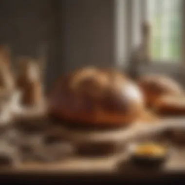 Bread-making tools arranged artistically