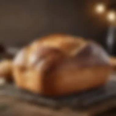 Freshly baked bread loaf cooling on a rack