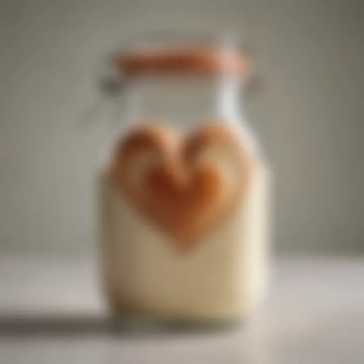 Close-up of sourdough starter in a glass jar