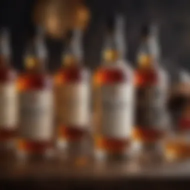 Selection of premium whiskies for cocktail crafting