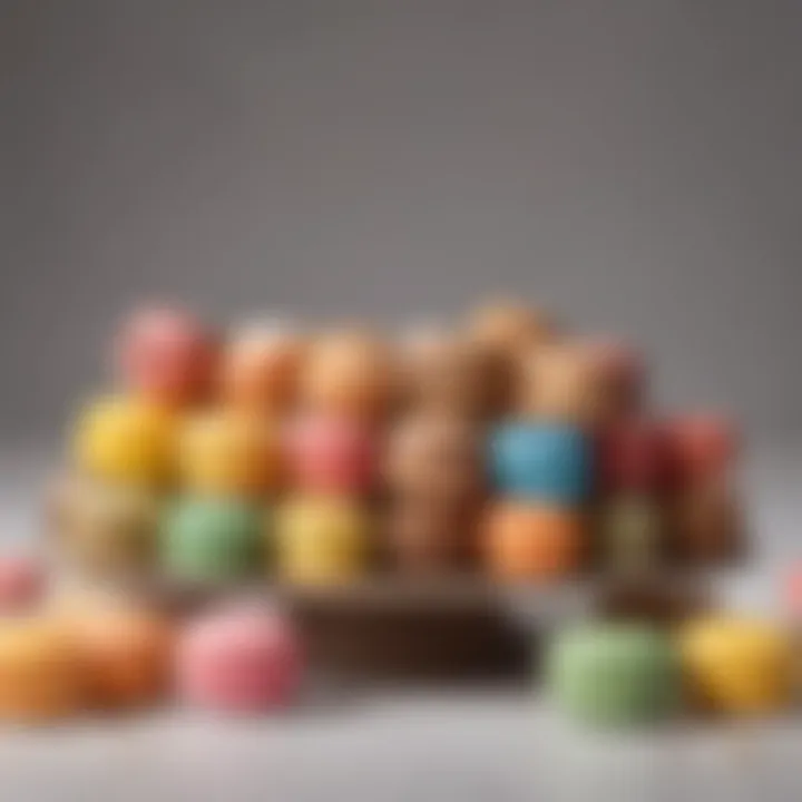 An array of colorful macarons on a delicate display