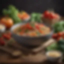 Fresh vegetables and grains for a healthy meal