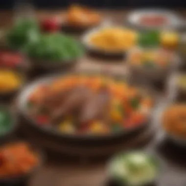 A close-up of a healthy and colorful meal prepared for delivery