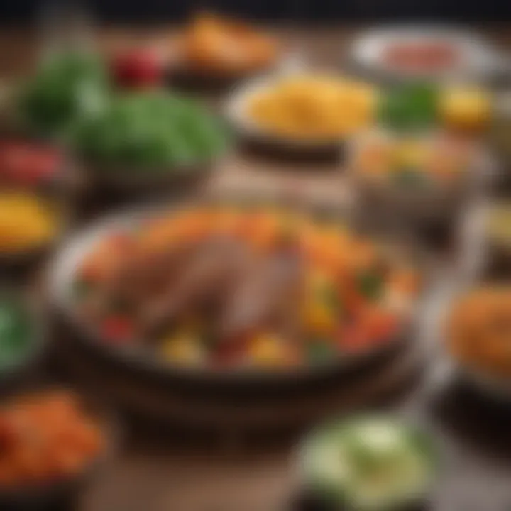 A close-up of a healthy and colorful meal prepared for delivery