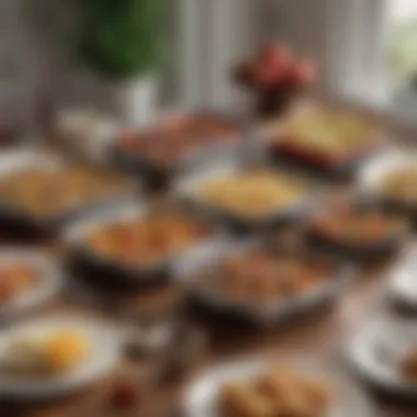 Table Set with Meal Delivery Boxes A vibrant table set with beautifully arranged meal delivery boxes