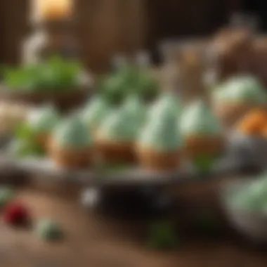 Gourmet Gathering An elegant dessert table showcasing mint-only ice cream among other gourmet treats