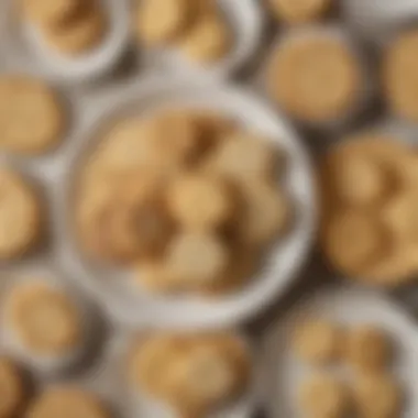 An array of Mrs. Fields butter cookies displayed on a decorative plate, highlighting their diverse shapes and textures.