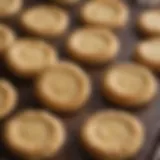 A close-up view of perfectly baked Mrs. Fields butter cookies showcasing their golden-brown edges and soft centers.