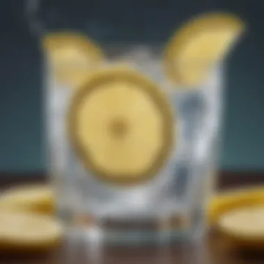 A clear glass of water with refreshing lemon slices