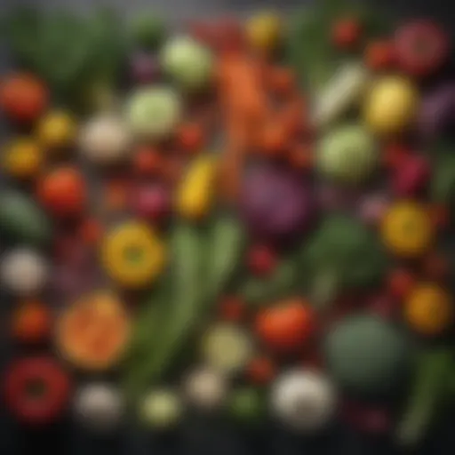 A colorful assortment of low potassium vegetables arranged aesthetically.
