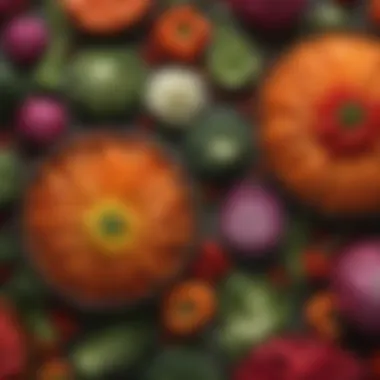 Colorful Vegetables in Chinese Cuisine A vibrant array of vegetables commonly used in Chinese dishes, showcasing their colors and textures.