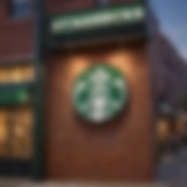 A close-up of a Starbucks sign welcoming customers