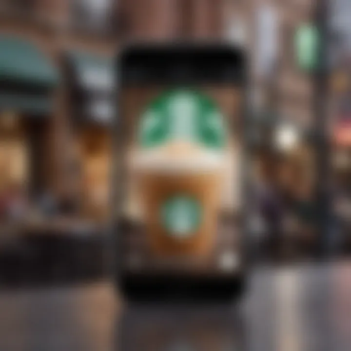 A smartphone displaying a navigation app with Starbucks highlighted