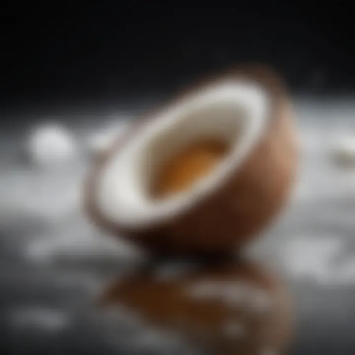 Close-up of Nespresso Coconut Over Ice coffee beans and coconut pieces.