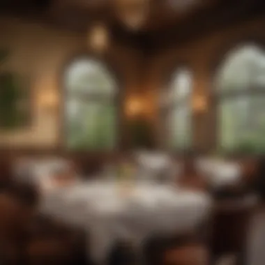 Elegant Dining in a California Restaurant An elegant dining setup in a high-end California restaurant.