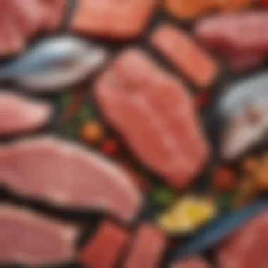 Lean Meats and Fish: Essential Protein Sources A selection of lean meats and fish highlighting their diverse protein sources.