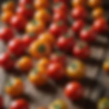 Colorful cherry tomatoes on a wooden surface