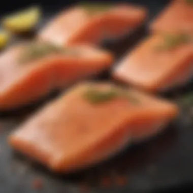 Seasoning Fresh Salmon for Flavor Fresh salmon fillets ready for seasoning