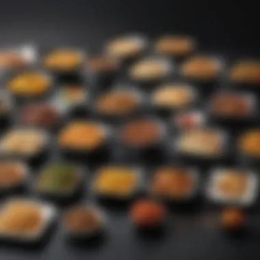Diverse Portable Meal Solutions An assortment of diverse portable meal solutions arranged artistically