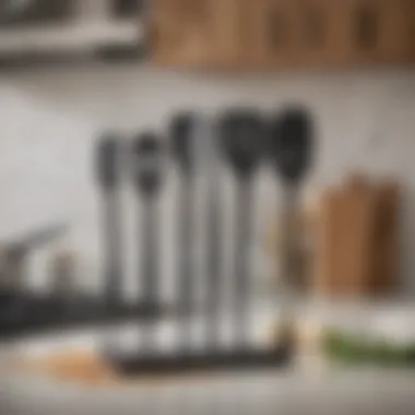 Elegance in Kitchen Tools Elegant Pampered Chef spatula set displayed on a kitchen counter
