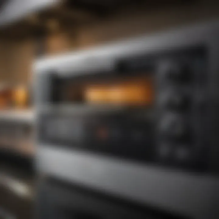 Close-up of Panasonic toaster oven control panel