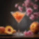 Elegant Peach Blossom Martini garnished with fresh peach slices