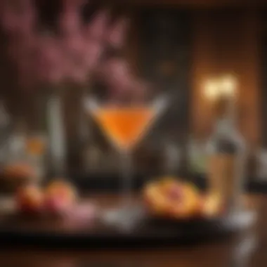 Historical cocktail bar showcasing the origins of the Peach Blossom Martini