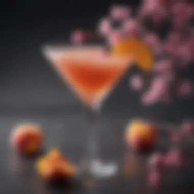 Creative Variations of the Peach Blossom Martini Colorful variations of the Peach Blossom Martini served creatively