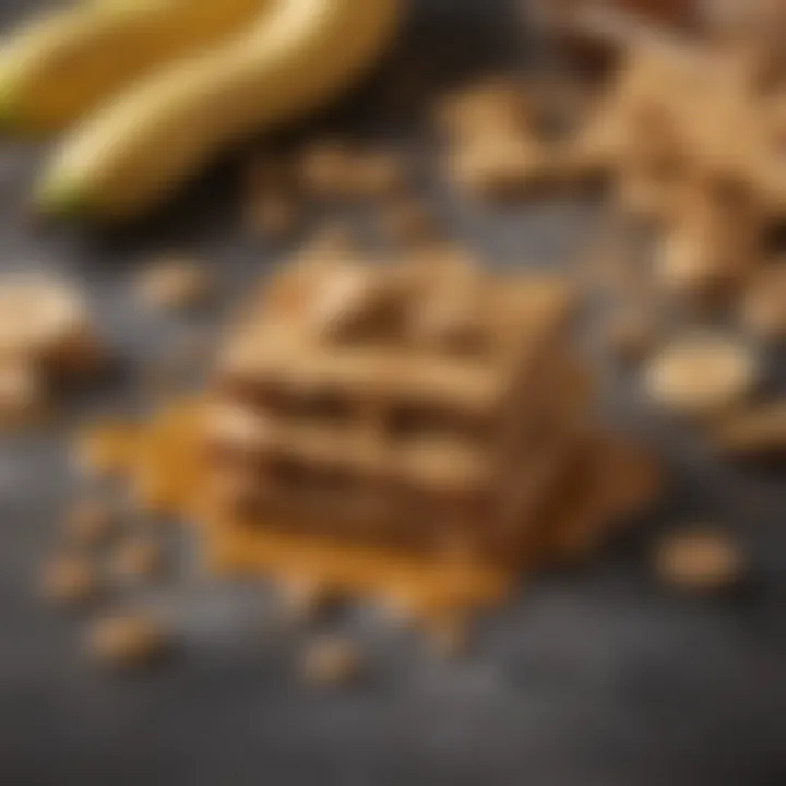 Fresh ingredients for dog treats including peanut butter and banana