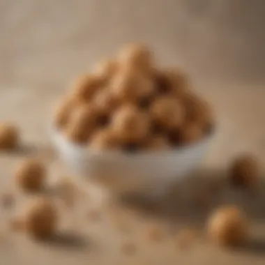 Nutritious Peanut Butter Power Balls A bowl of peanut butter power balls with a sprinkle of chia seeds.