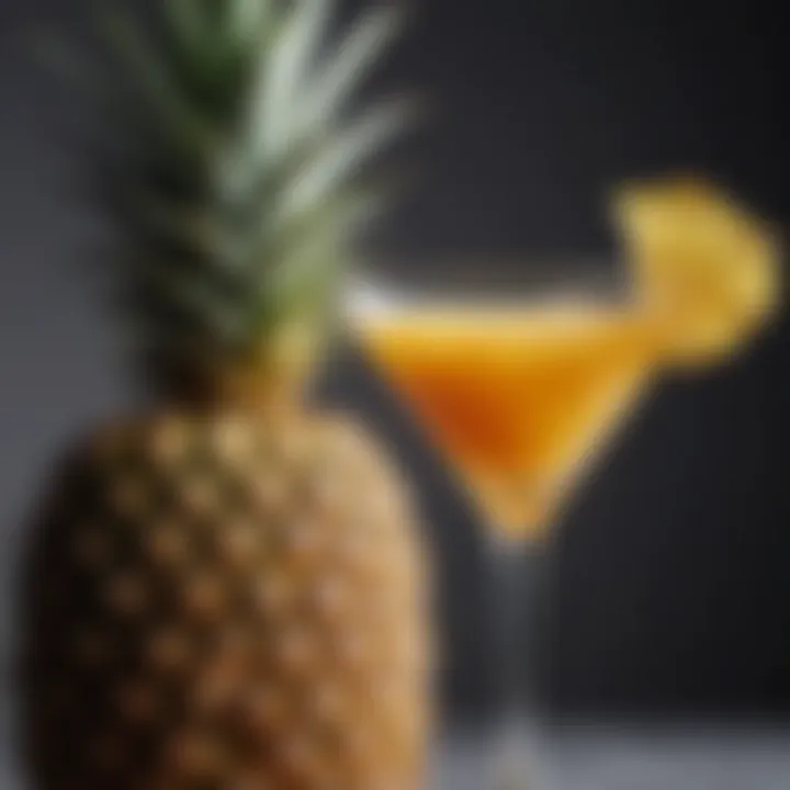 Close-up of Pineapple Cosmopolitan highlighting its texture and color