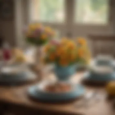 Charming Table Arrangement with Pioneer Woman Dishes Elegant table setting featuring Pioneer Woman enamel dishes