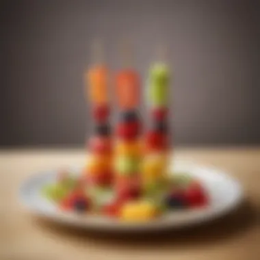Playful Fruit Skewers for Delightful Eating Fun-shaped fruit skewers on a plate