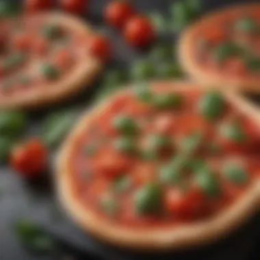 Fresh tomatoes and basil leaves