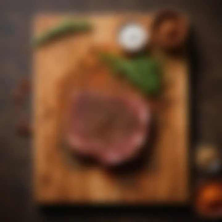 An artistic arrangement of ranch dry rub on a wooden board