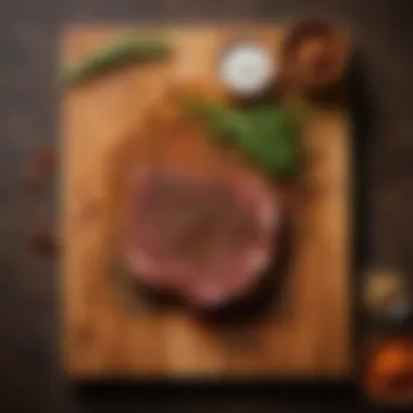 Artful Presentation of Ranch Dry Rub An artistic arrangement of ranch dry rub on a wooden board