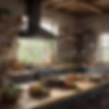 Embrace the Culinary Space A rustic kitchen filled with essential cooking tools and ingredients