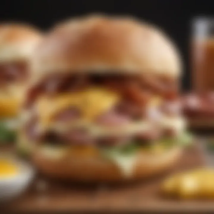 A vibrant display of regional ingredients accompanying the classic sandwich