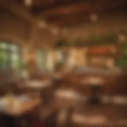 Interior view of an Olive Garden restaurant showcasing the warm ambiance