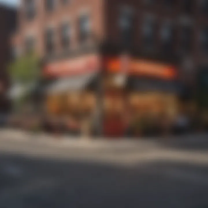 A vibrant street view of a bustling Chicago restaurant district