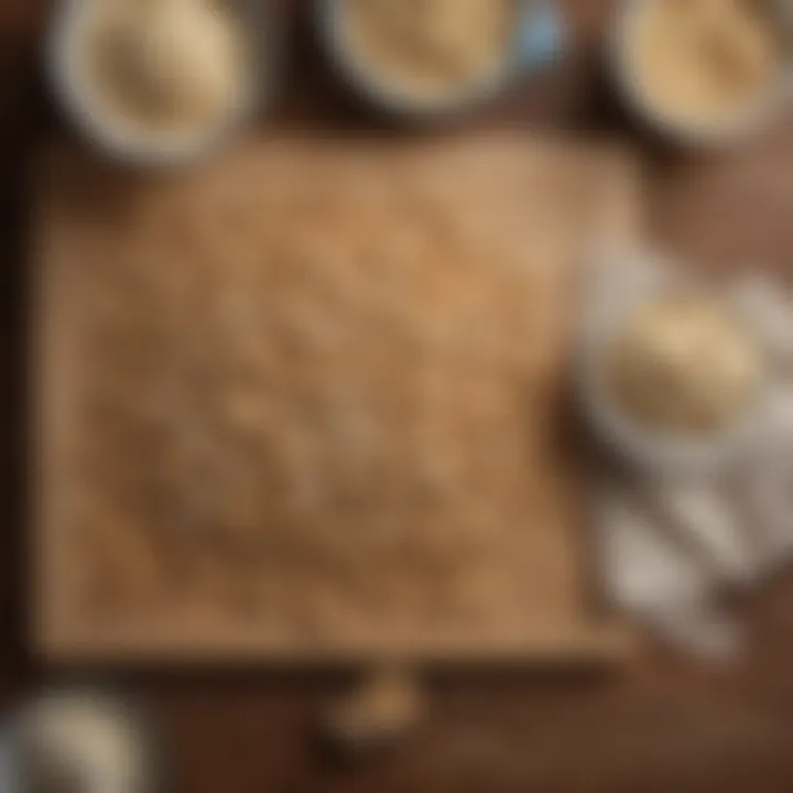 Ingredients laid out for making Rice Krispies cookies on a wooden countertop