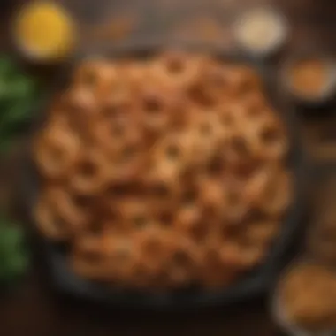 A rustic setting showcasing a platter filled with various pretzel shapes and sizes