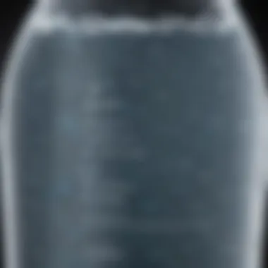 Close-up of a clean and shiny water bottle interior