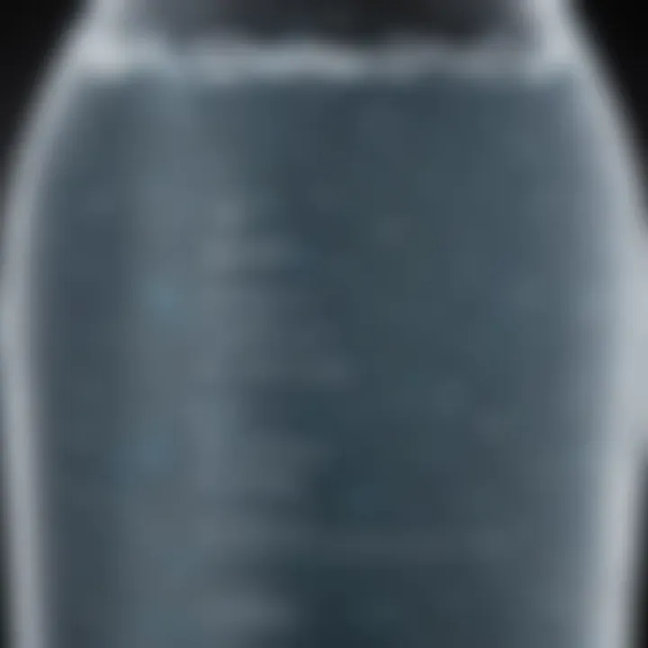 Close-up of a clean and shiny water bottle interior