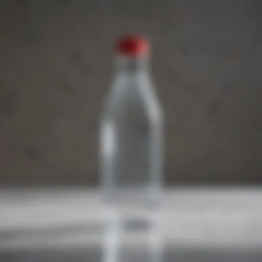 A pristine water bottle placed on a clean surface