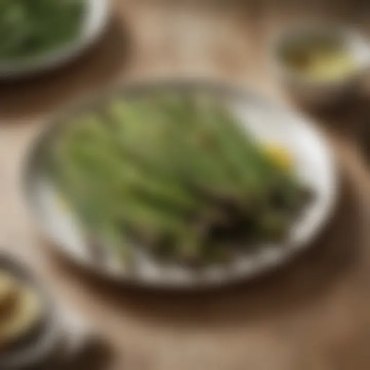 An elegant kitchen setting with asparagus featured in a vibrant dish