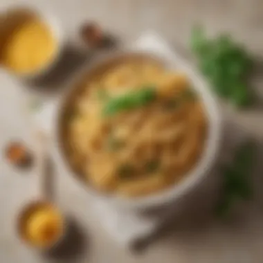 Creamy Vegan Pasta Delight A bowl of rich, creamy vegan pasta adorned with fresh herbs