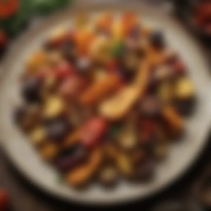 A vibrant platter of roasted vegetable medley showcasing seasonal produce