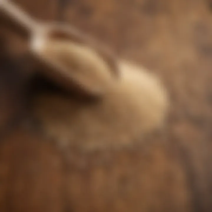 Sesame seeds on a wooden table