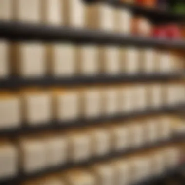 A selection of silken tofu varieties displayed on a market shelf